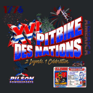 Pitbike Des Nations - Front & Back Print on a - Perfect Tri ® Tee Design