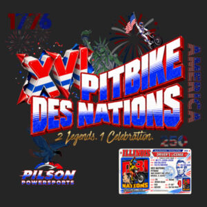 Pitbike Des Nations - Front & Back Print on a - Youth Fan Favorite Tee Design